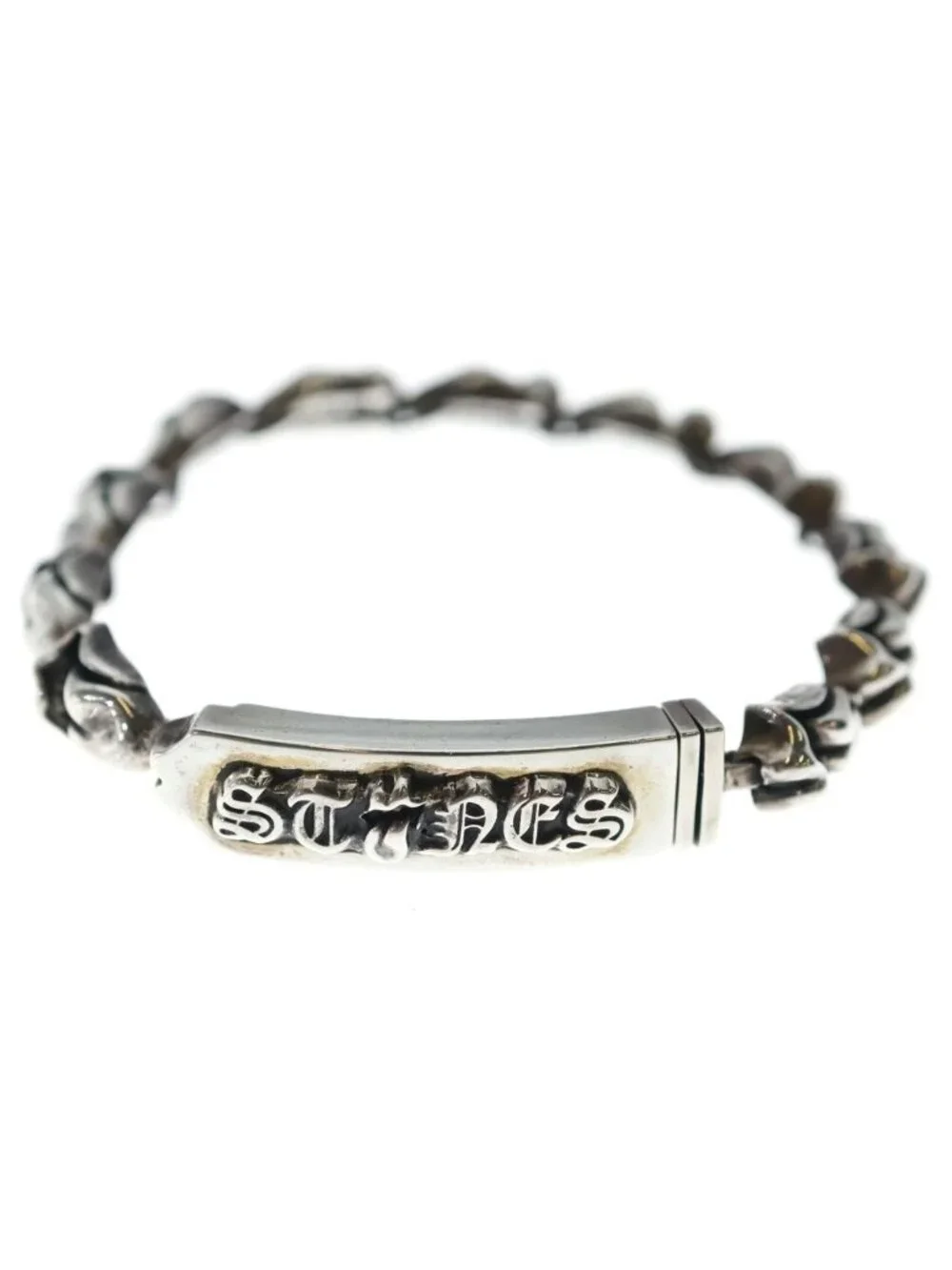 Chrome Hearts ID Mini LT Lip and Tan Mini ID Bracelet Red Silver